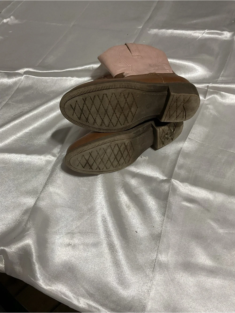 Kids Two-Tone Brown and Pink Western Boots